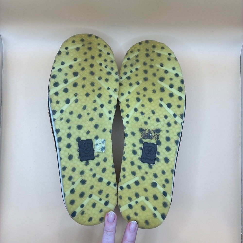 Ariat Cruiser 7.5 Leather Western Cheetah Print Hair-On-Hide Cowgirl Loafers - Picture 6 of 11